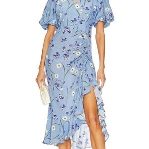 Yumi Kim Blue Ruffled Wrap Sundress